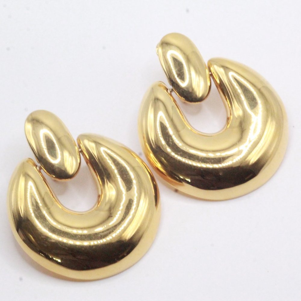 Monet Signed Designer High End Modern Massive Bold Runway Dangle Earrings